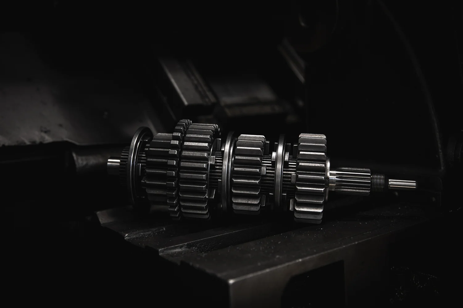 Machined gear shafts from the GearMotive product shoot